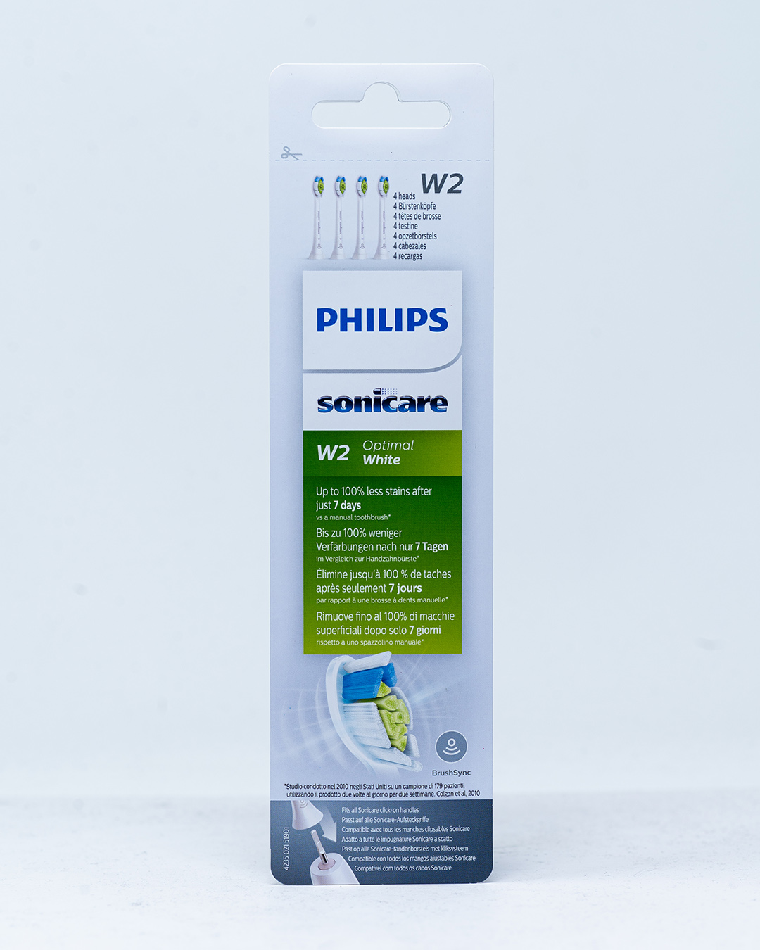 Philips Testina di Ricambio W2 Optimal White – 4 pz