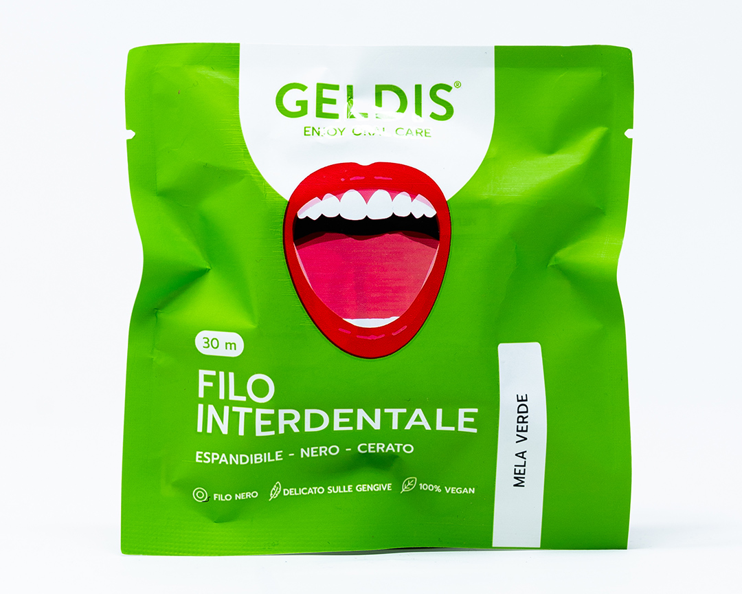 Geldis Filo Interdentale Espandibile alla Mela Verde - 30 mt